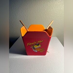 Flamin' Hot Ceramic Noodle Bowl with Chopsticks